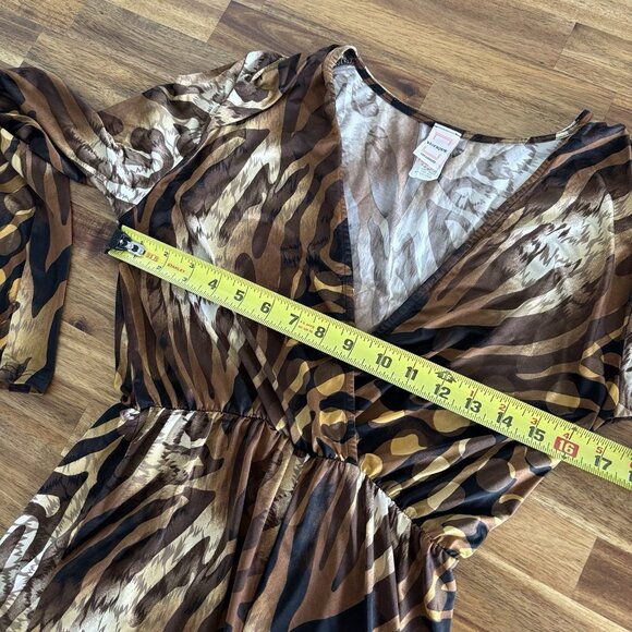 Vintage Votique Los Angeles Romper womens M Animal Print V Neck Indie Sleaze Y2K - Picture 11 of 16
